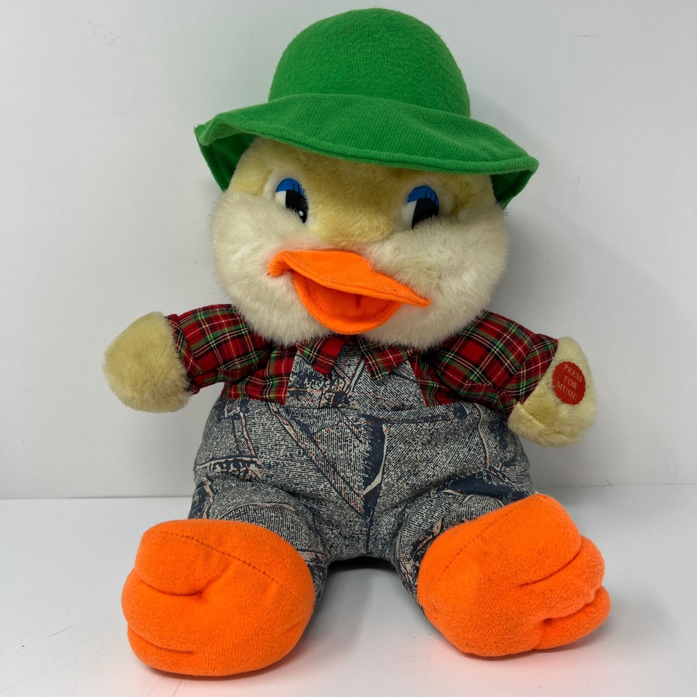 Musical Mac Duck Singing Plush Stuffed Animal Vintage 80's Toy Farm Country - Picture 8 of 14